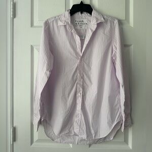 Frank & Eileen Frank Stripe Poplin Blouse Small NWOT